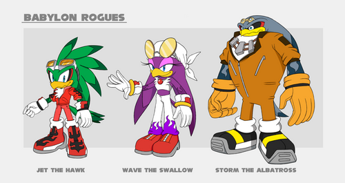 Les Babylon Rogues : Jet, Wave et Storm de Sonic Riders