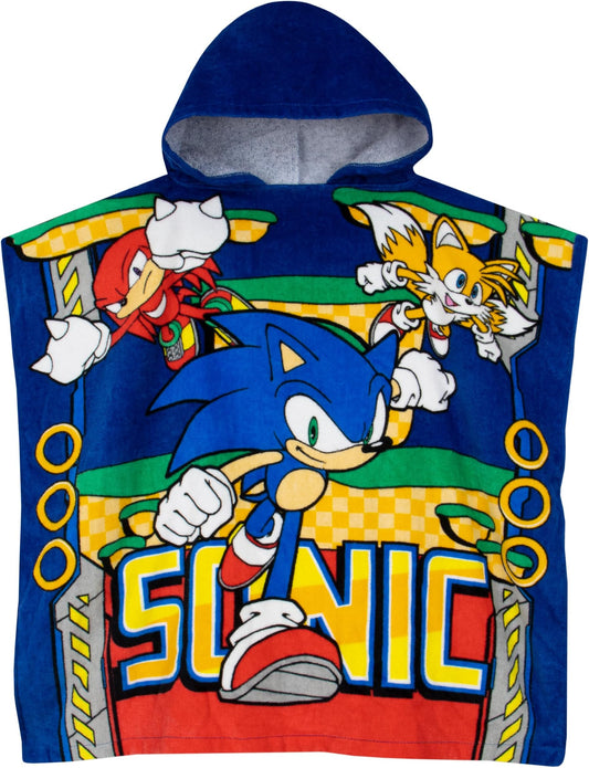 Peignoir Poncho Serviette à Capuche Sonic The Hedgehog