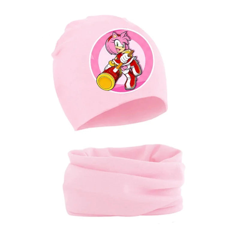 Bonnet Sonic avec Echarpe - Amy Rose