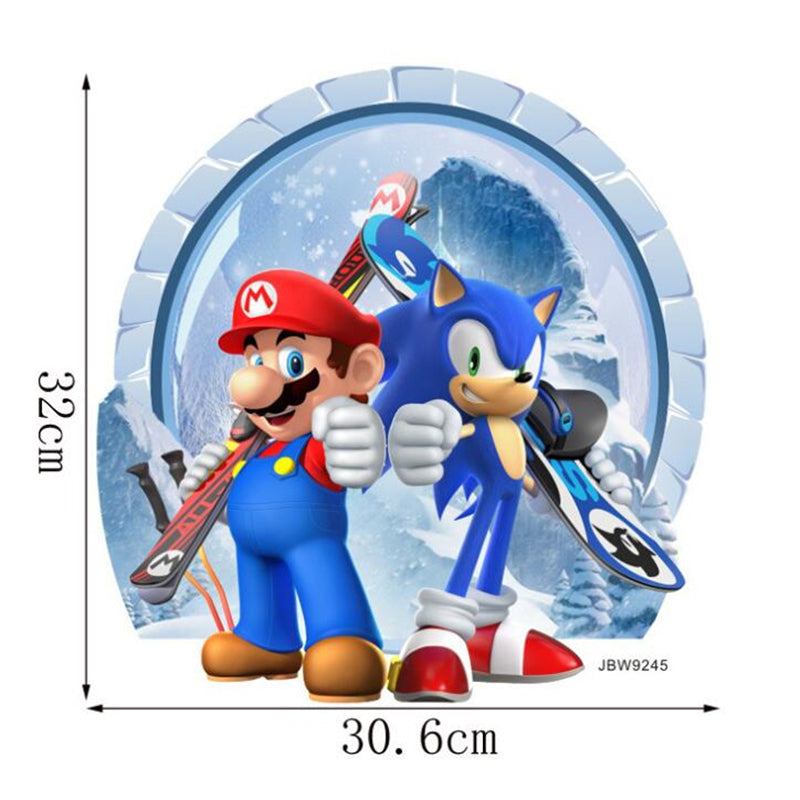 Pegatina de pared de personajes de Nintendo vs. Sega