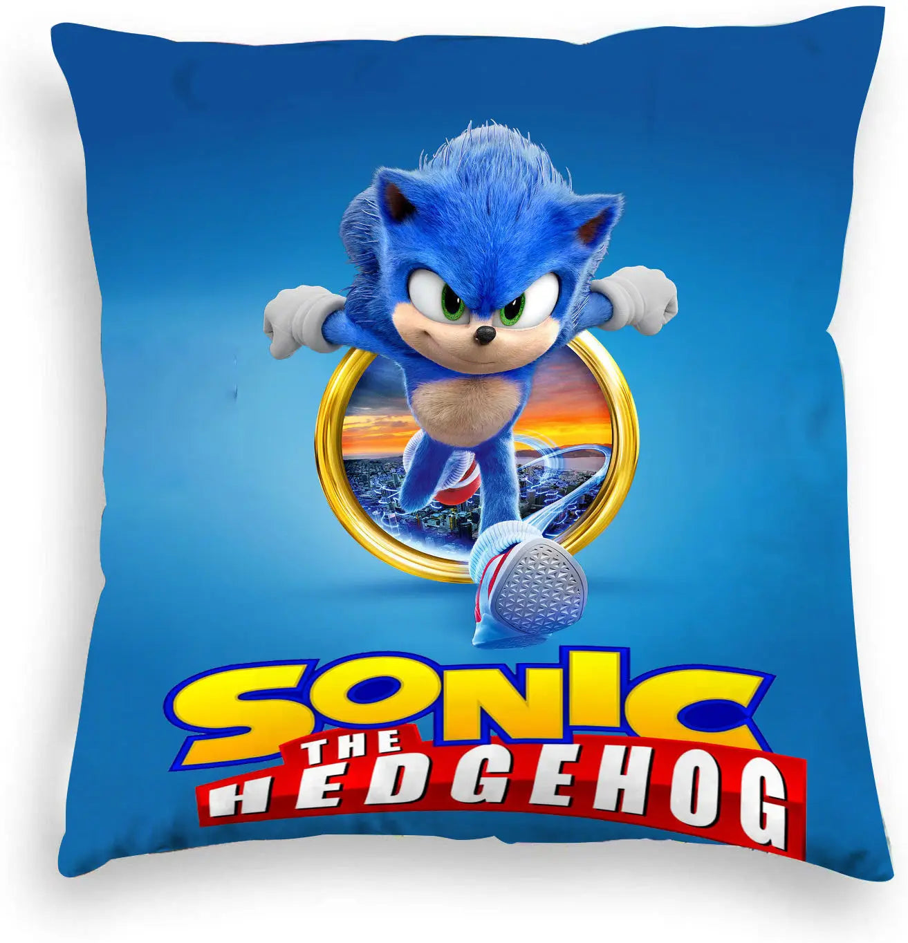 Housse de Coussin Sonic Traverse un Anneau