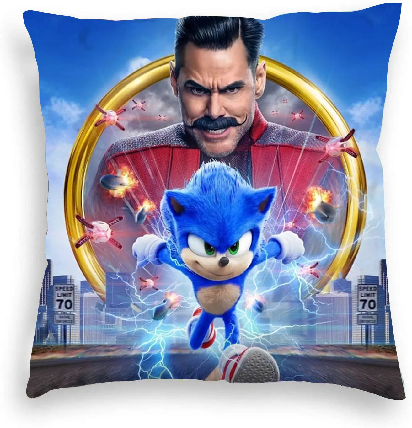 Housse de Coussin Sonic vs Dr Eggman