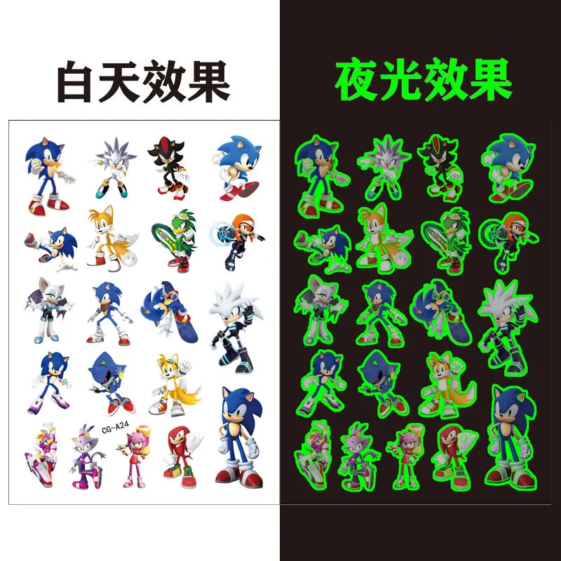 Tatouages Ephemeres Sonic Fluorescents