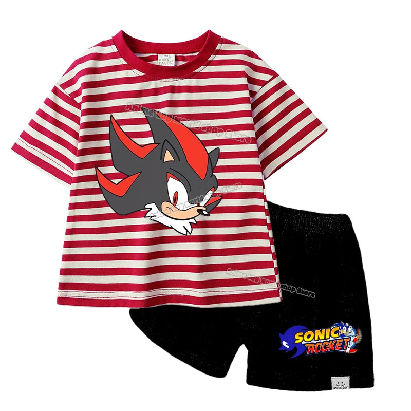 Pyjama Enfant Short T-Shirt Sonic - Tête de Shadow