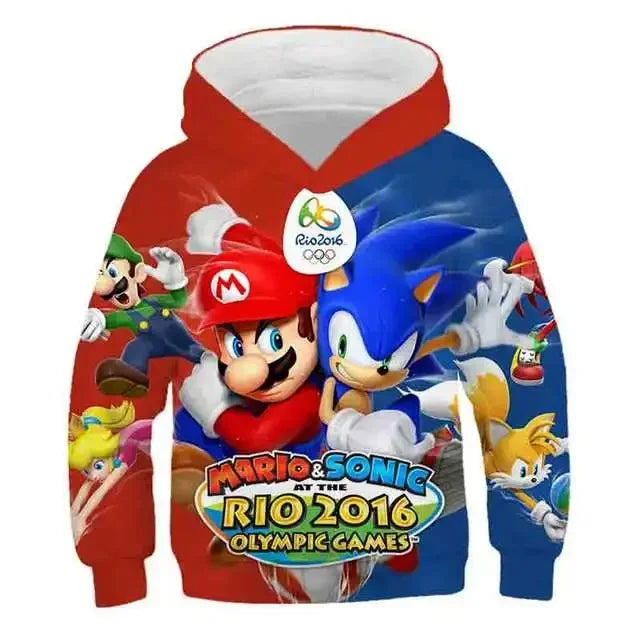 Sweat à Capuche Sonic vs Mario