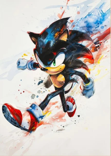Tableau Sonic - Dark Sonic Aquarelle