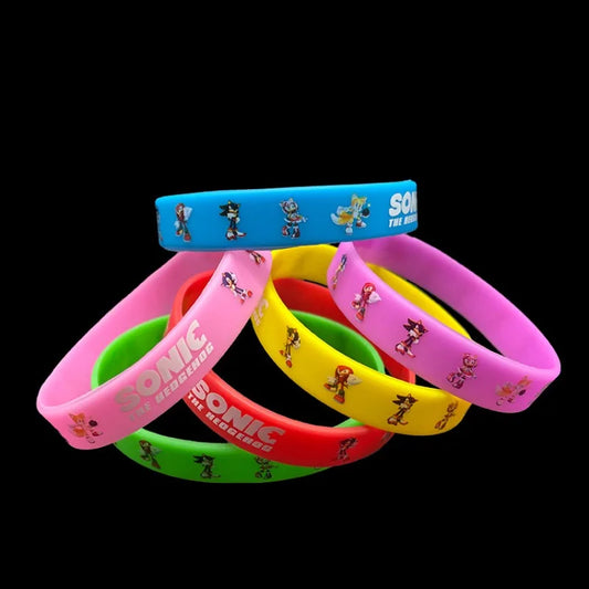 Pack of 10 Sonic Silicone Bracelets