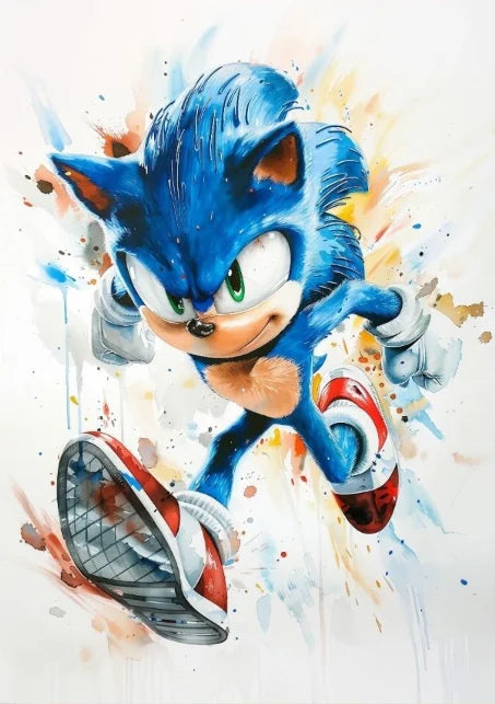 Tableau Sonic - Sonic Aquarelle
