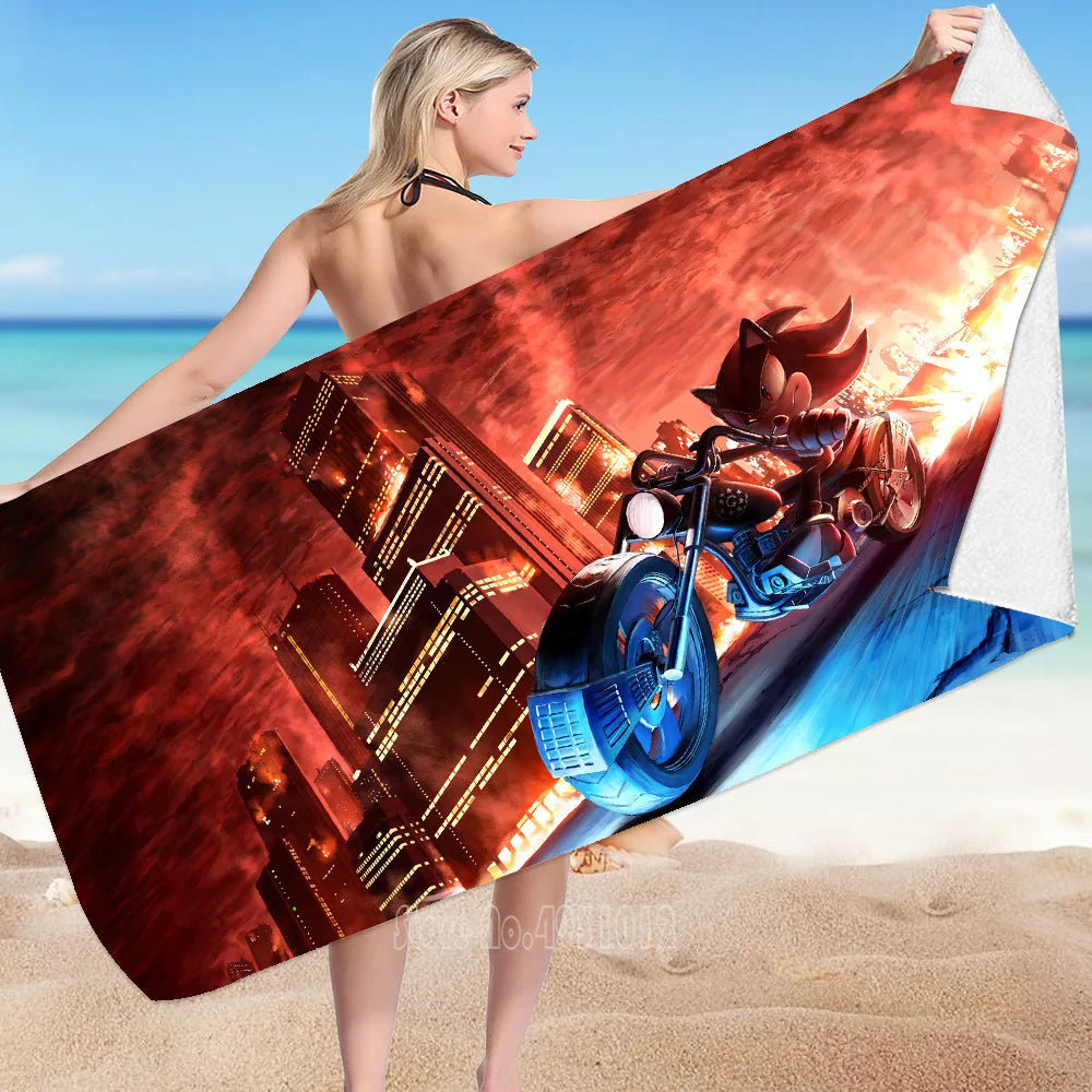 Serviette de Plage Sonic - Shadow à Moto