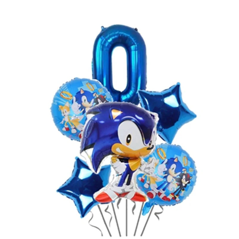 Ballons Anniversaire Sonic - Chiffre 0