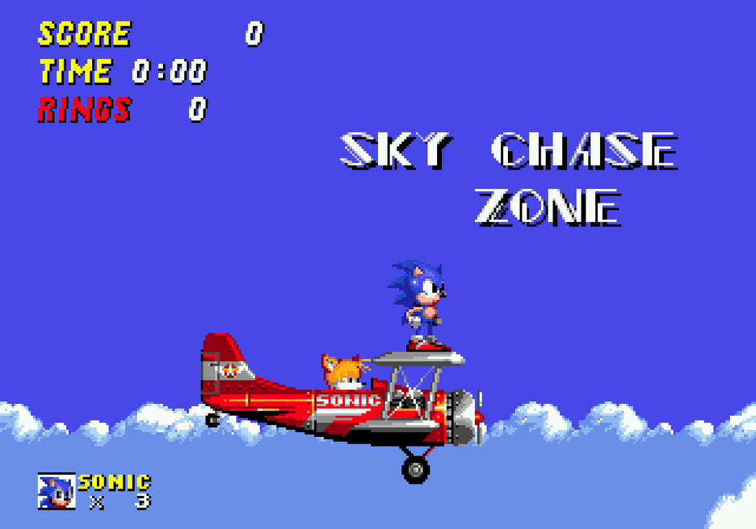 Sky Chase Zone : Sonic sur le Tornado dans Sonic 2