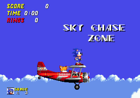 Sky Chase Zone : Sonic sur le Tornado dans Sonic 2