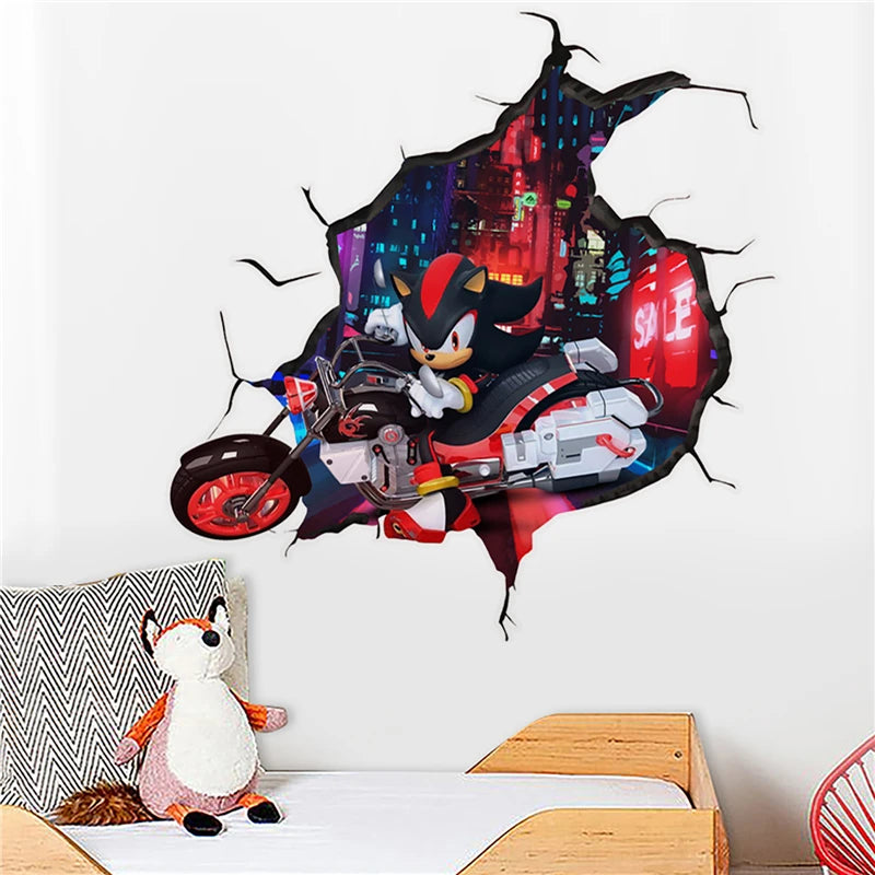 Sticker Mural Sonic - Shadow en Moto