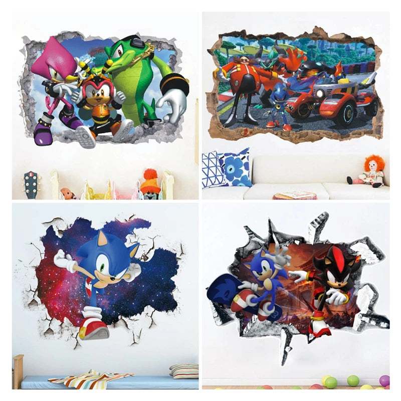 Sticker Mural Personnages Nintendo vs Sega