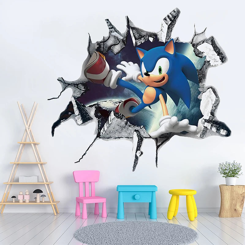 Sticker Mural Sonic Passe au Travers de Ton Mur