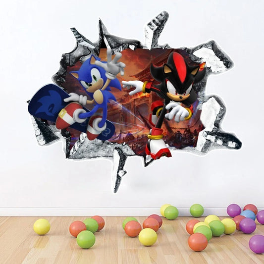 Sticker Mural Sonic et Shadow