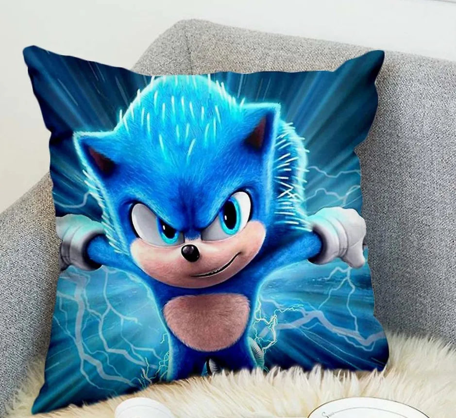 Housse de Coussin Sonic l'Herisson Bleu 45x45cm