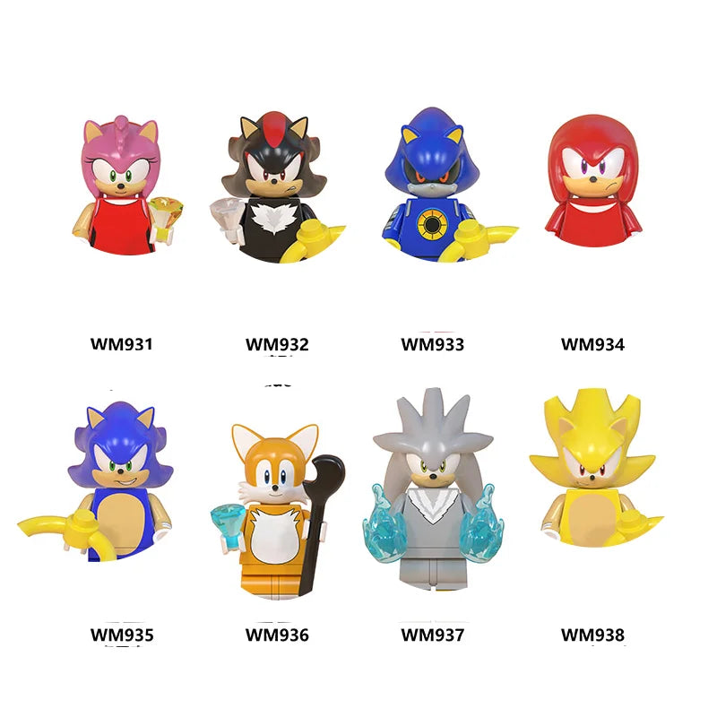 Lot de 8 Minifigurines Sonic - Les Héros