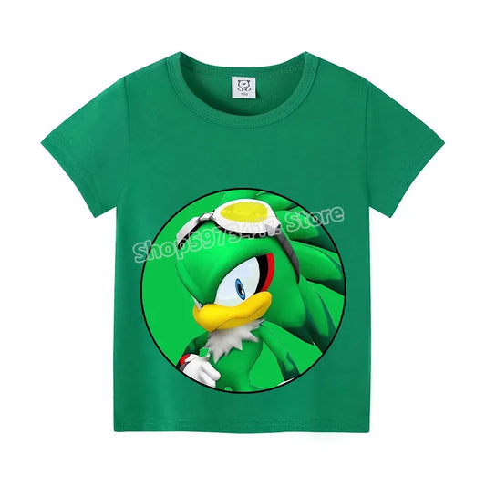 T-Shirt Sonic Enfant Vert - Jet The Hawk