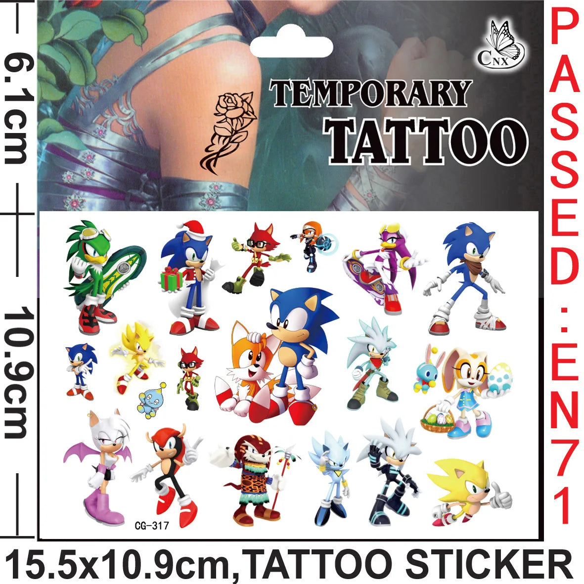 Tatouages Ephemeres Sonic 6