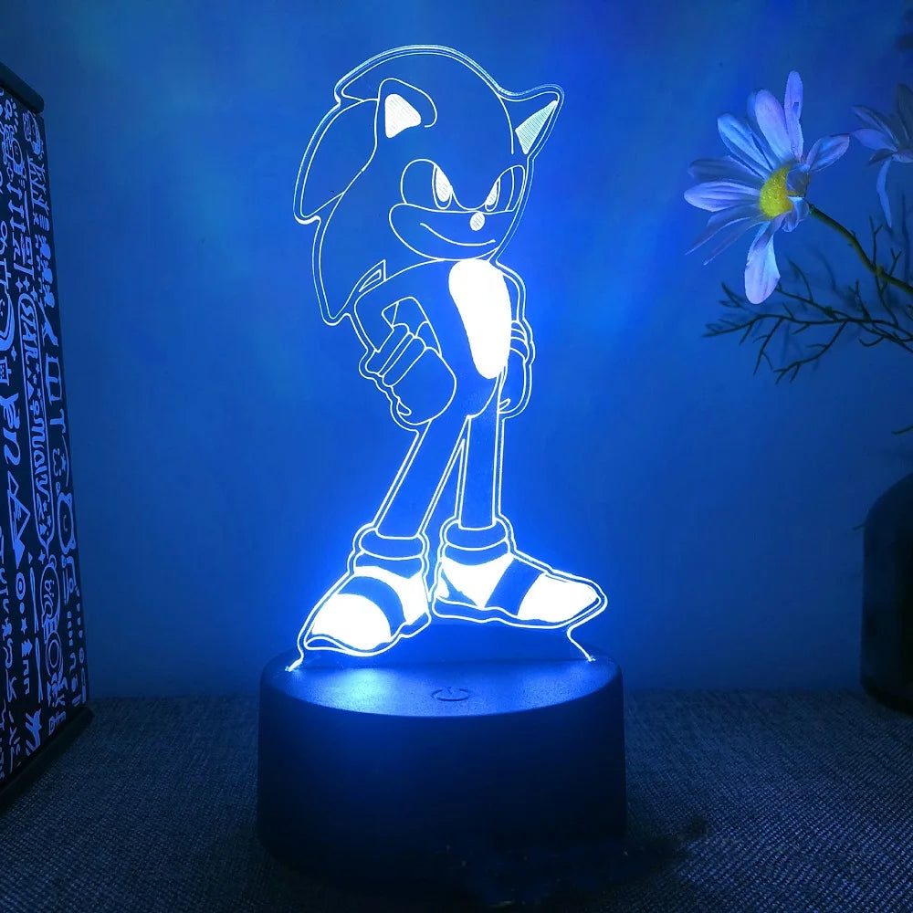 Lampe 3D Sonic L'Herisson Bleu