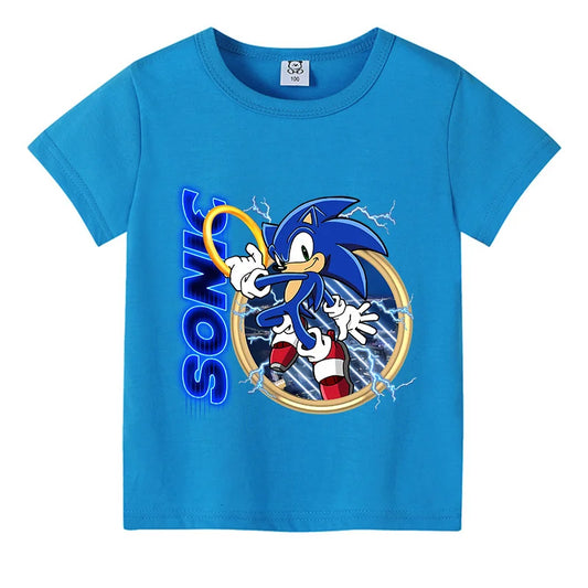 T-Shirt Enfant Sonic - Sonic L'Herisson Bleu 160