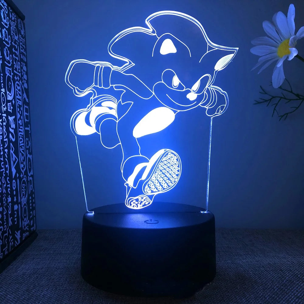 Lampe 3D Sonic qui Court green