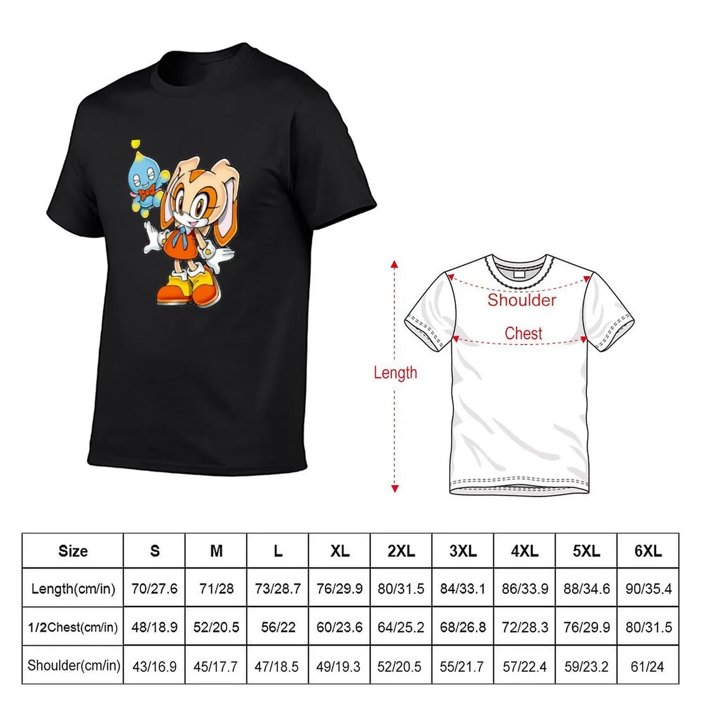 T-Shirt Sonic - Cream The Rabbit & Cheese The Chao