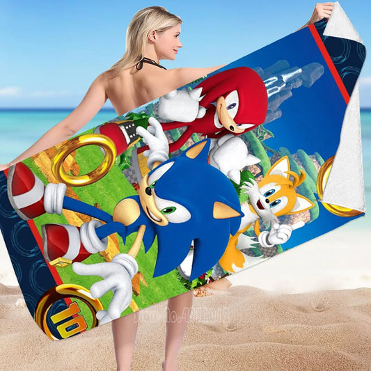 Serviette de Plage Sonic - Sonic Knuckles & Tails 75x150cm