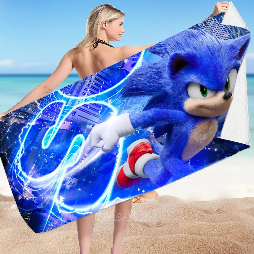 Serviette de Plage Sonic en Action 75x150cm