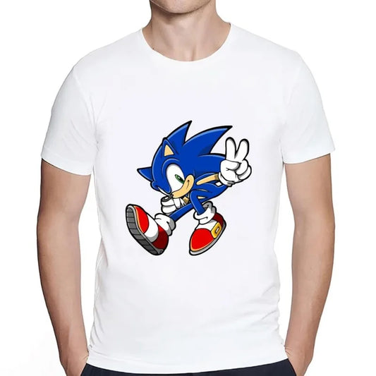 T-Shirt Sonic l'Herisson Bleu Blanc