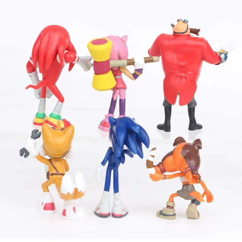 Lot de 6 Figurines Sonic Boom - Sonic, Tails, Knuckles, Amy, Eggman et Sticks