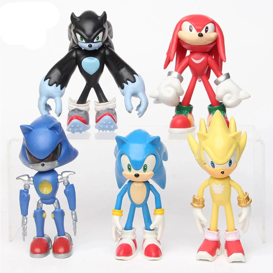 Lot 5 Figurines Personnages Sonic 14cm