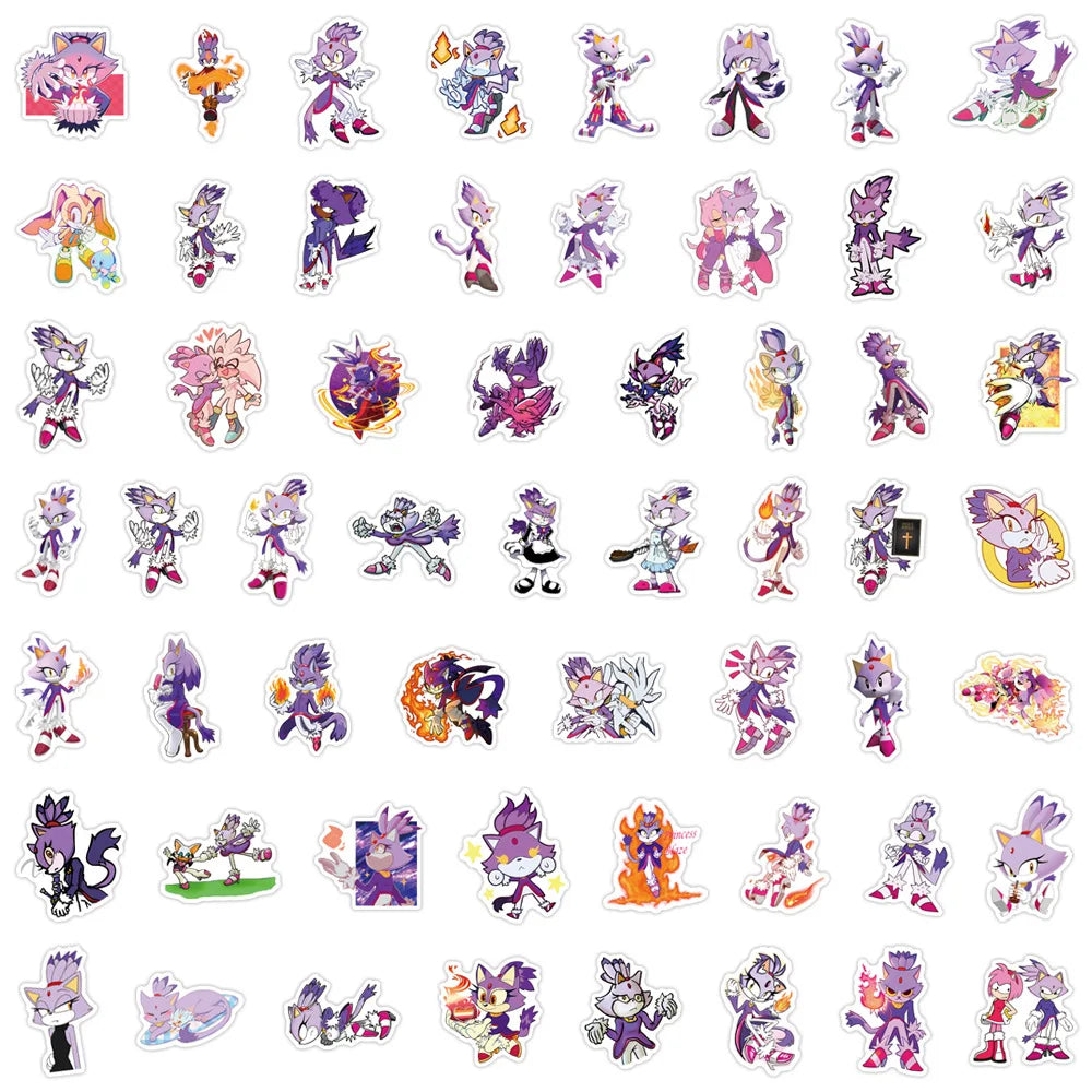 Lot de 55 Stickers Sonic - Blaze the Cat