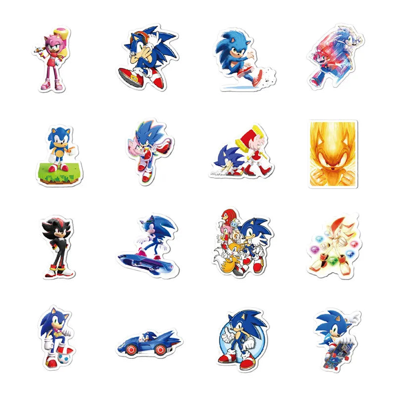 Lot de 50 Stickers Sonic