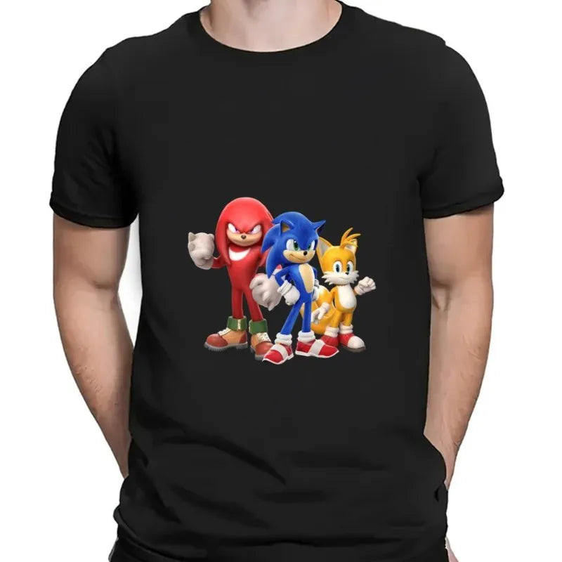 T-Shirt Sonic - Sonic Tails & Knuckles Noir