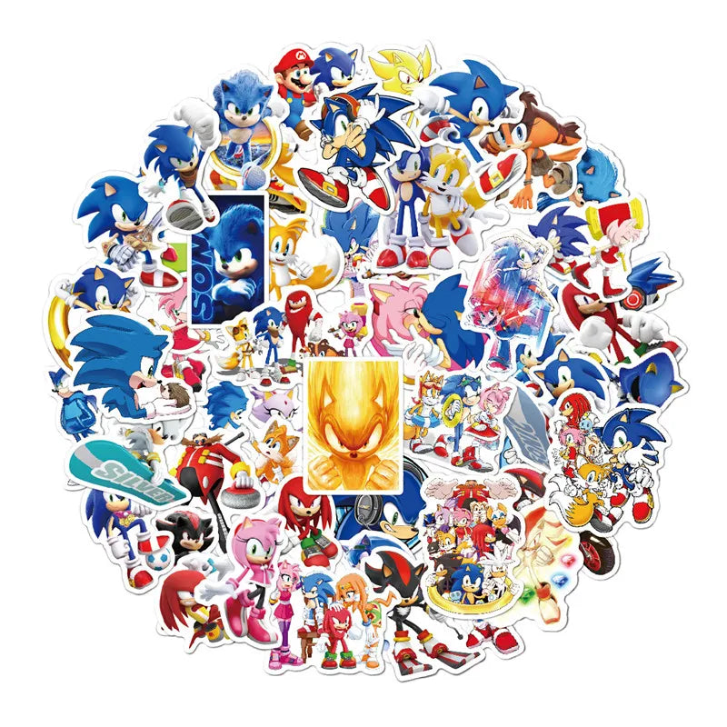 Lot de 50 Stickers Sonic