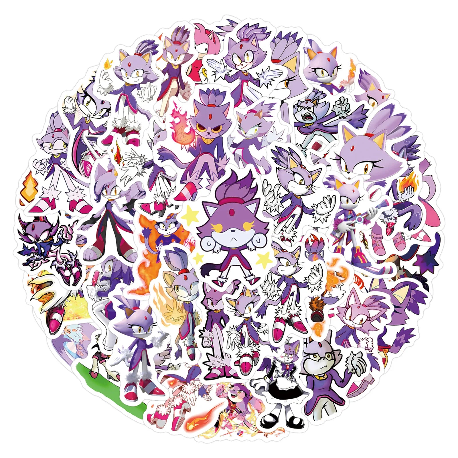 Lot de 55 Stickers Sonic - Blaze the Cat