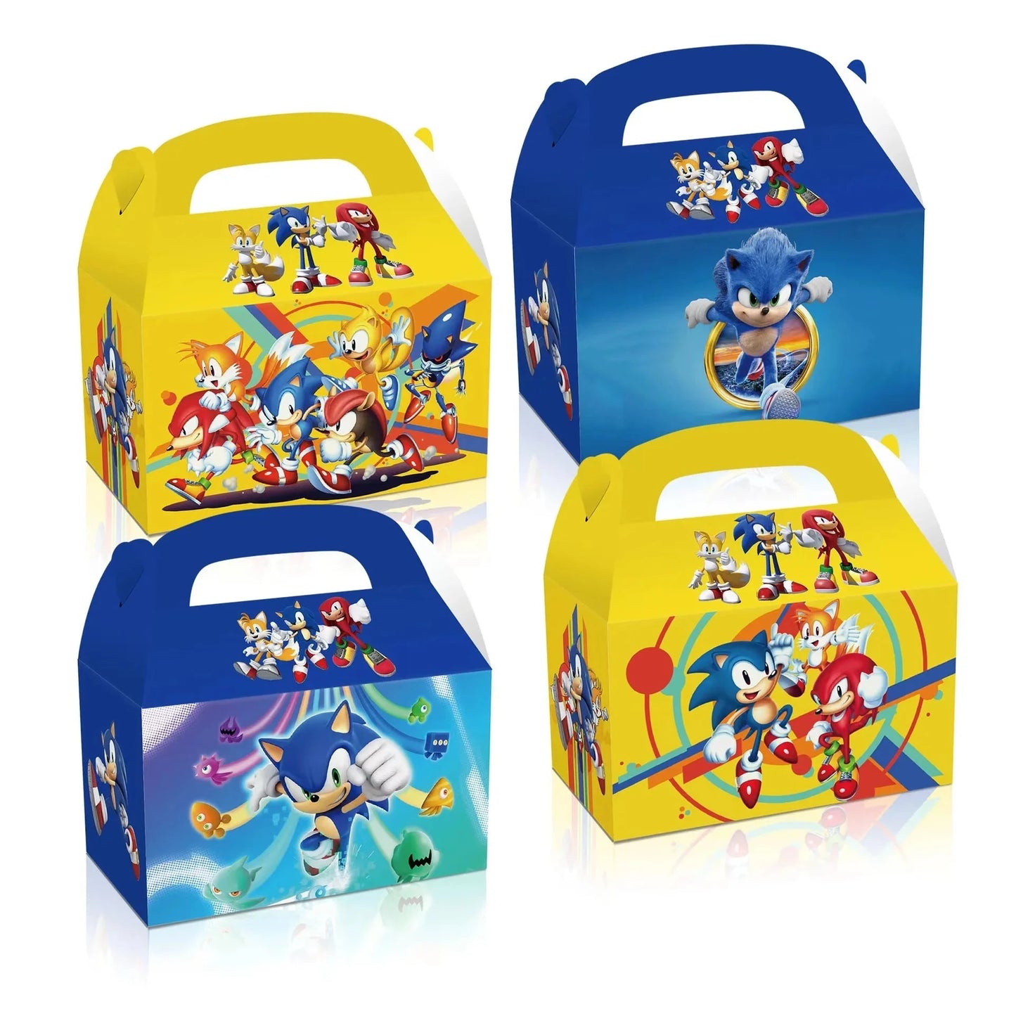 Sac Sachet Bonbon Fête d'Anniversaire Sonic 4 pièces