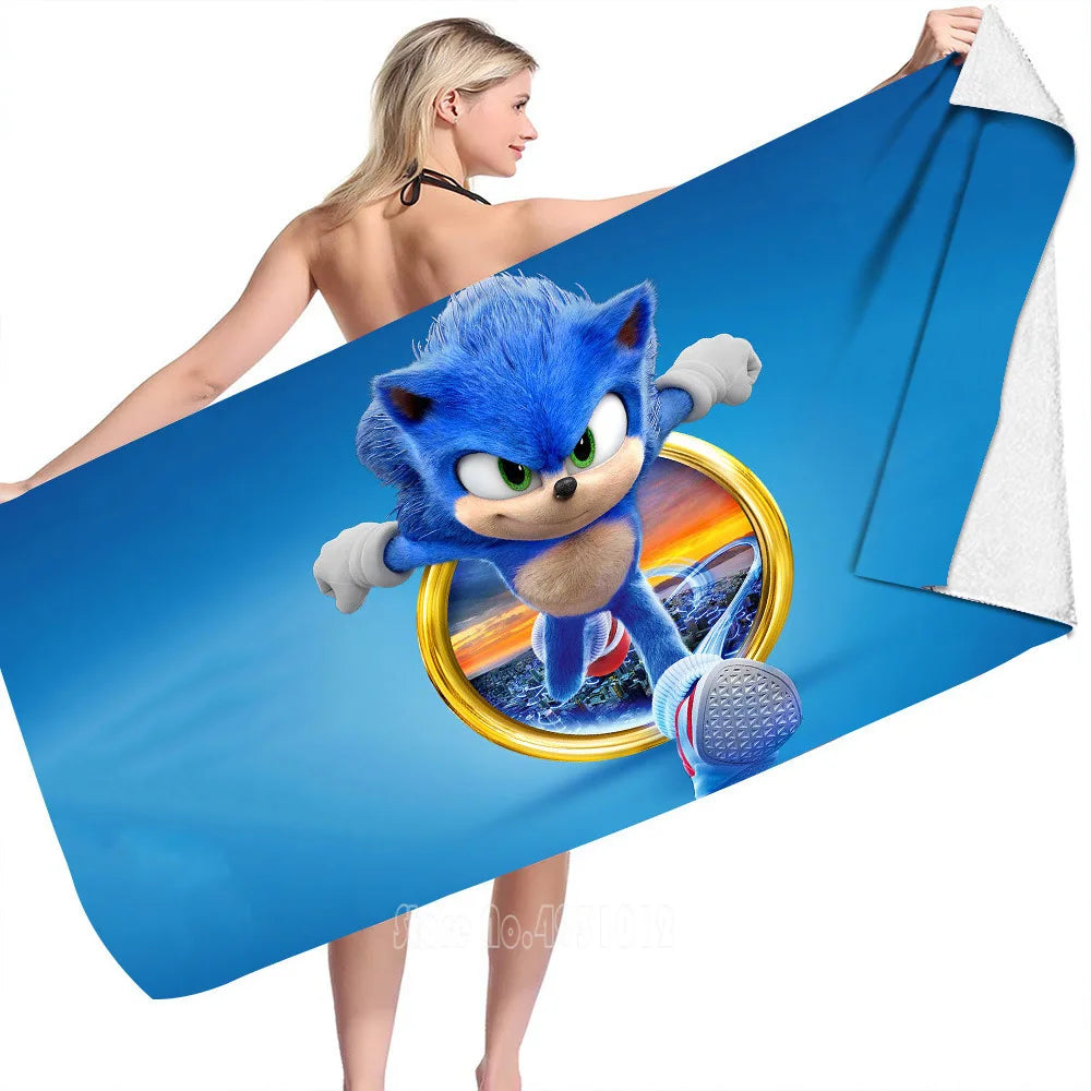 Serviette de Plage Sonic Passe à travers un Anneau 75x150cm