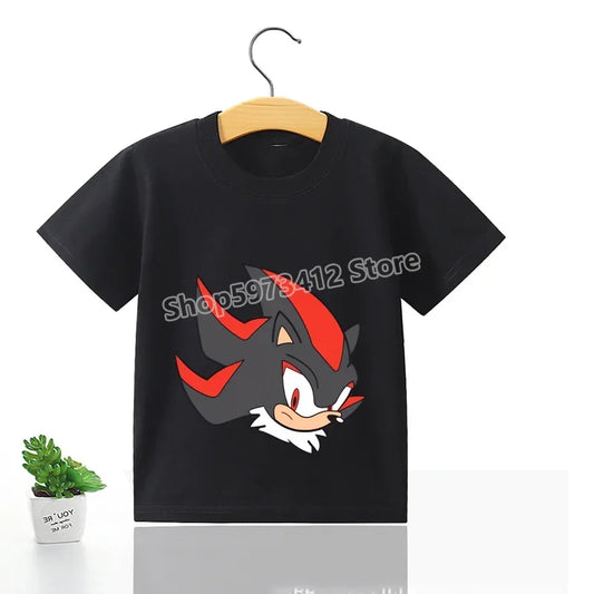 T-Shirt Sonic Enfant Noir - Tête de Shadow