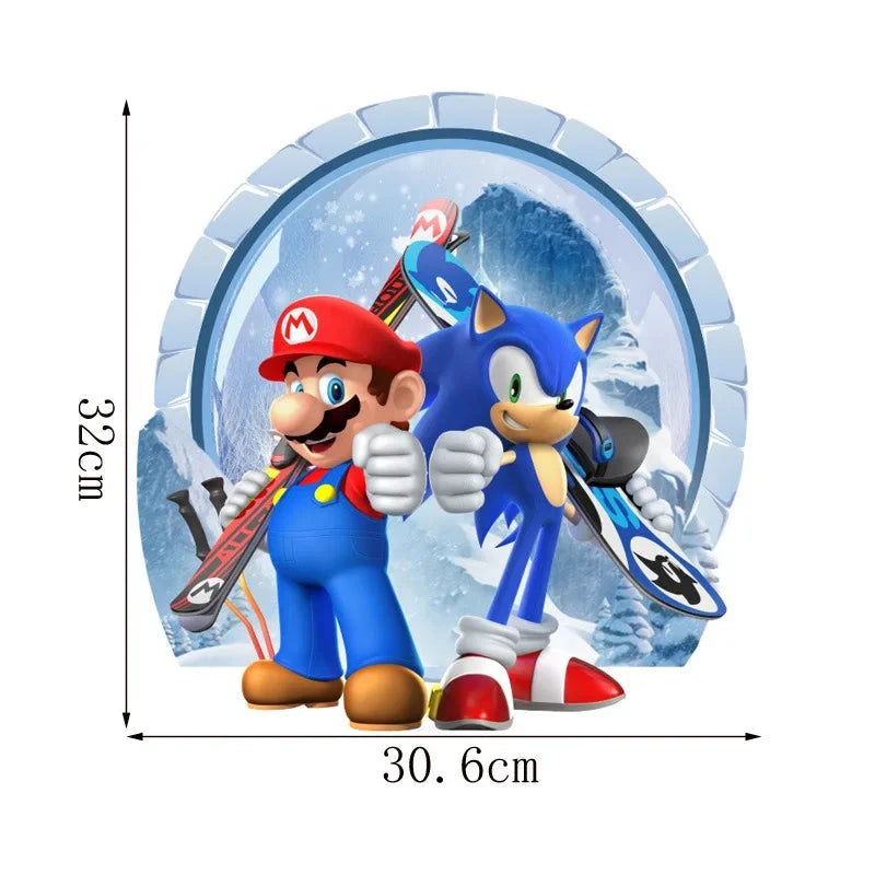 Sticker Mural Sonic et Mario