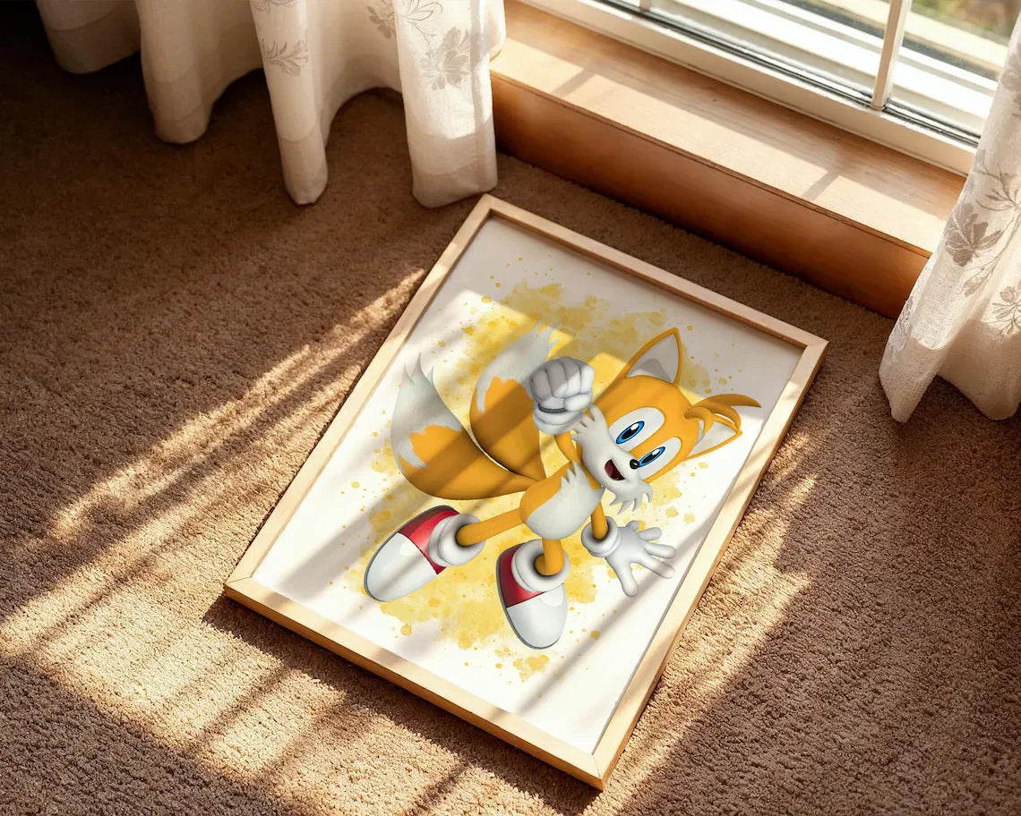 Set de 4 Tableaux Sonic - Sonic, Tails, Knuckles et Shadow