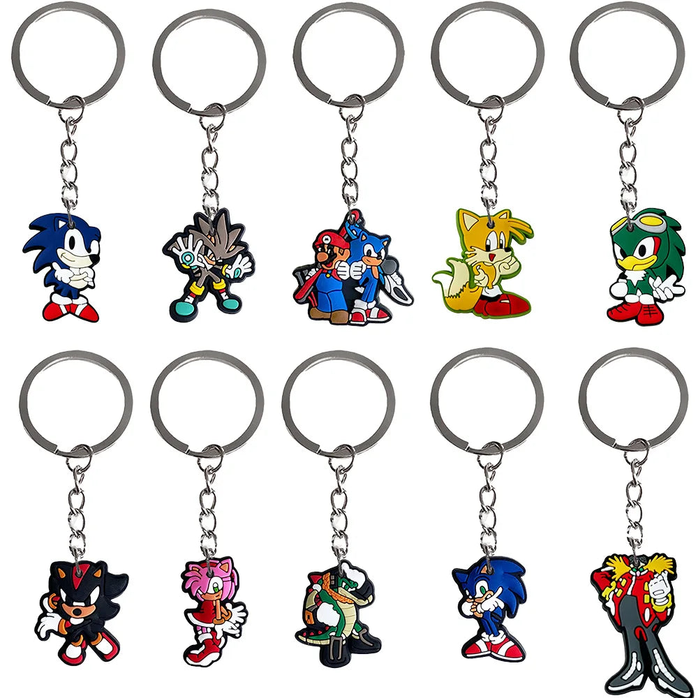 Lot de 10 Porte-Clés Sonic The Hedgehog