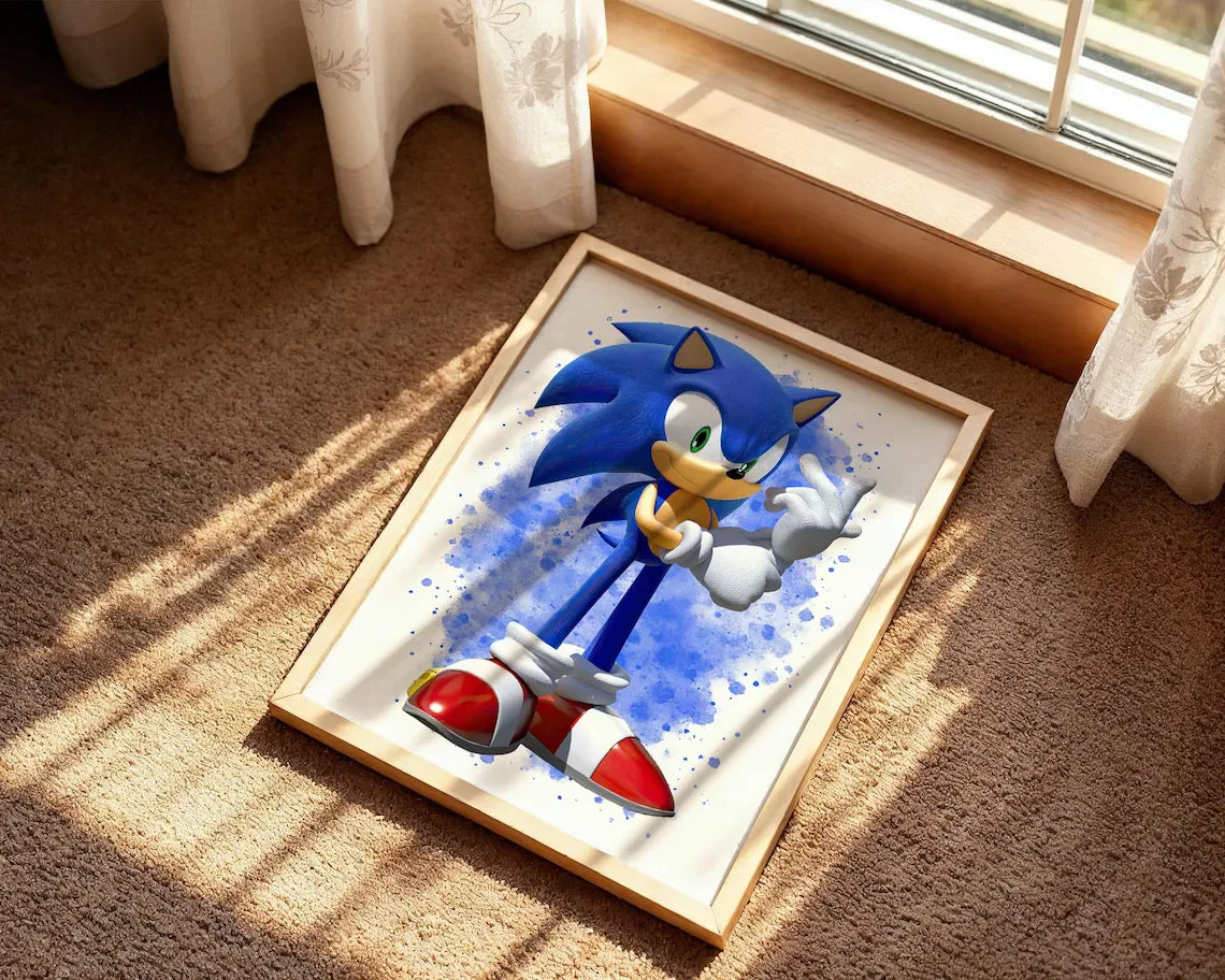 Set de 4 Tableaux Sonic - Sonic, Tails, Knuckles et Shadow
