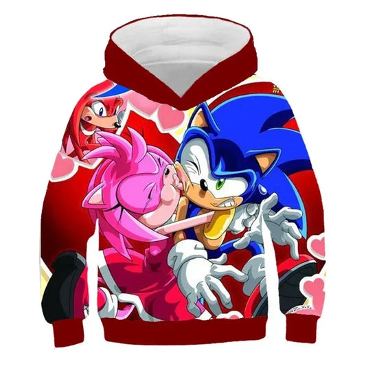Sweat à Capuche - Amy fait un Bisou à Sonic