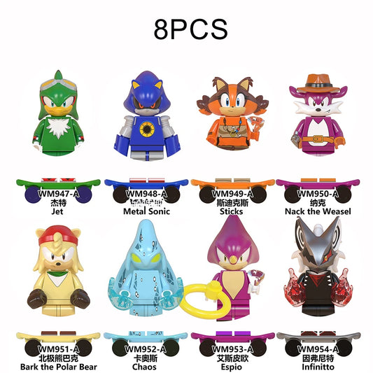 Lot de 8 Minifigurines Sonic - Les Introuvables