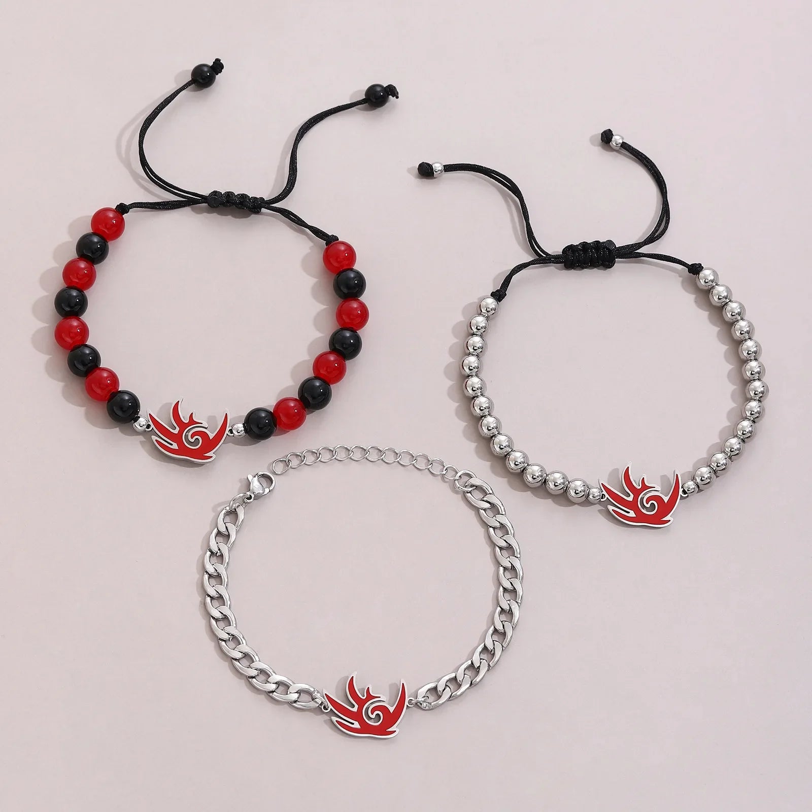 Bracelet Sonic - Perles Noir et Rouge