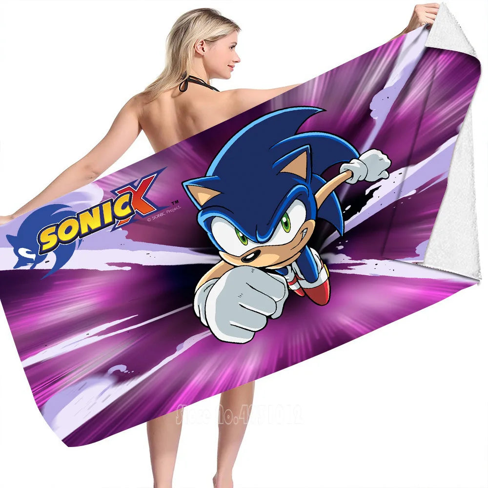 Serviette de Plage Dessin Animé Sonic X 75x150cm