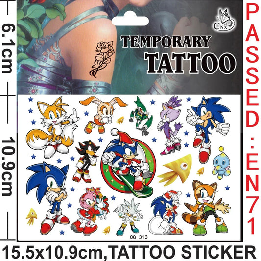 Tatouages Éphémères Sonic - Les Personnages - Modèle 1 (CG-313)